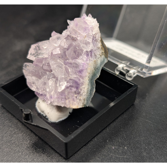 Other - Natural Amethyst Crystal Cluster Specimen in Display Box | Purple Quartz Mineral
